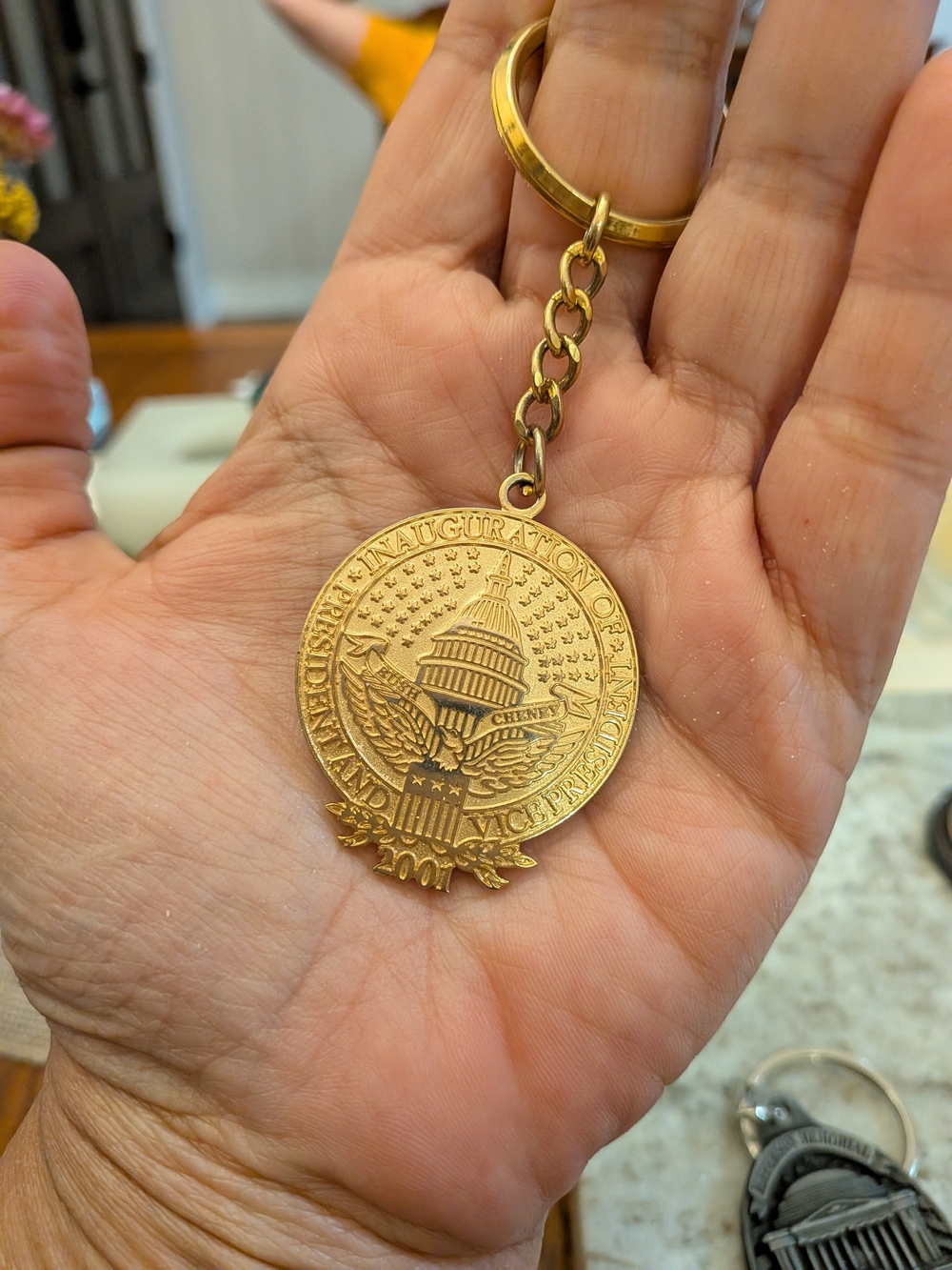 Gold-Tone Capitol Inauguration Commemorative Keychain